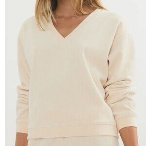 Marine Layer Velour Corduroy V-Neck Sweatshirt- Size XL